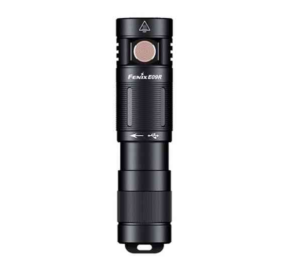 Ручной мини фонарик Fenix E09R 600лм Type-C (Черный) Винница