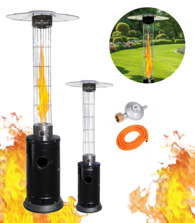 Вуличний газовий обігрівач Gordon 5-12,5 кВт з ефектом полум’я та захисною решіткою (Польща) Київ