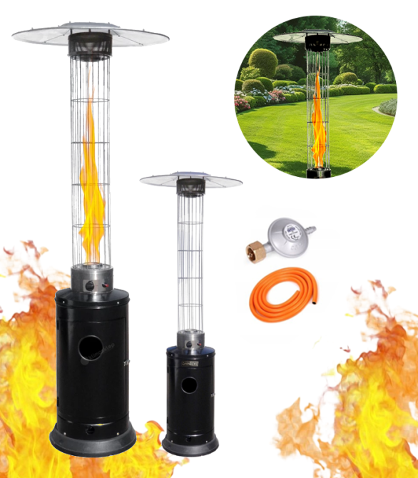 Вуличний газовий обігрівач Gordon 5-12,5 кВт з ефектом полум’я та захисною решіткою (Польща) Київ - фото 1