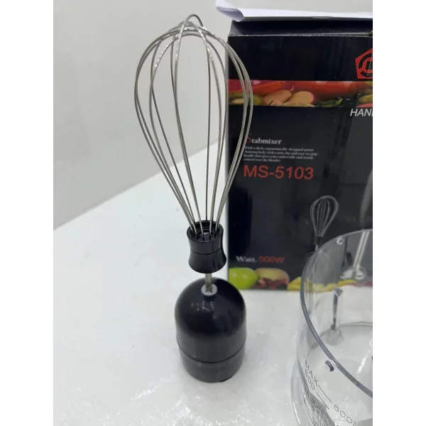 Занурювальний блендер 3 в 1 Domotec MS-5103 потужністю 500 Вт - кухонний подрібнювач і вінчик 4877 PT Одеса - фото 4