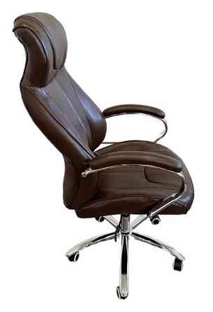 Офисное кресло руководителя Tehforward Solomon хром Anyfix Темно-Коричневый Киев