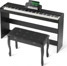 Піаніно (синтезатор) Vevor Pianino cyfrowe VEVOR, 88 klawiszy, pianino elektryczne, podwójna klawiatura i głośnik, prosty uchwyt z Київ - фото 1