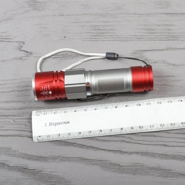 Ручний мініліхтар Bailong BL-517-XPE USB (Сріблясто-червоний) Вінниця - фото 7