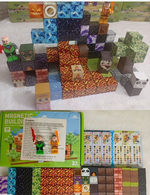 Магнитный конструктор Майнкрафт 100-300 шт + фигурки лего в ПОДАРОК Харьков - изображение 12