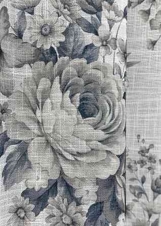 Тюль-штора VR-Textil 1864т Льон Білий з сіро-синім 300х270 см (42-0831) Київ