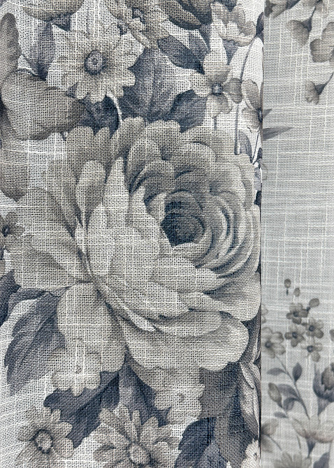 Тюль-штора VR-Textil 1864т Лен Белый с серо-синим 300х270 см (42-0831) Киев - изображение 6