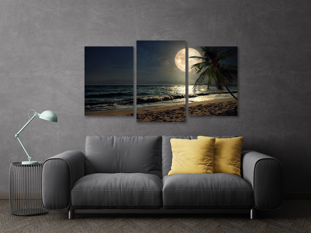 Модульная картина в гостиную / спальню  Місяць в морі   Art-522_3 70x130 см Киев - изображение 3