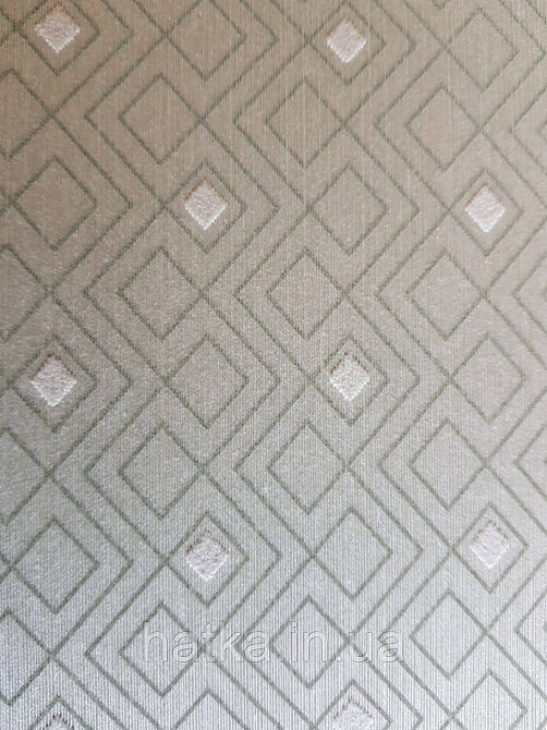 Текстильні шпалери на флізеліновій основі Cador Rasch Textil 086590 салатові ромби геометрія абстракція Київ - фото 3