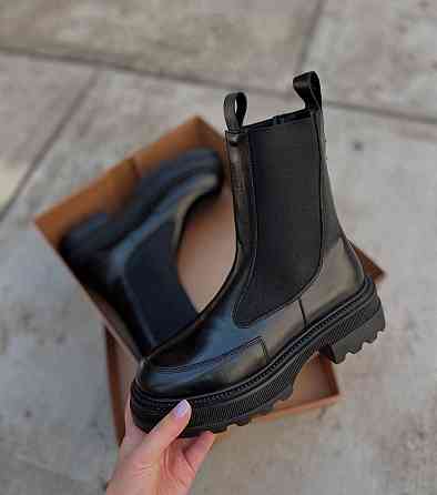 Черевики жіночі KATI SHOES чорні натуральна шкіра зима висота 19 см (5712) Коломыя