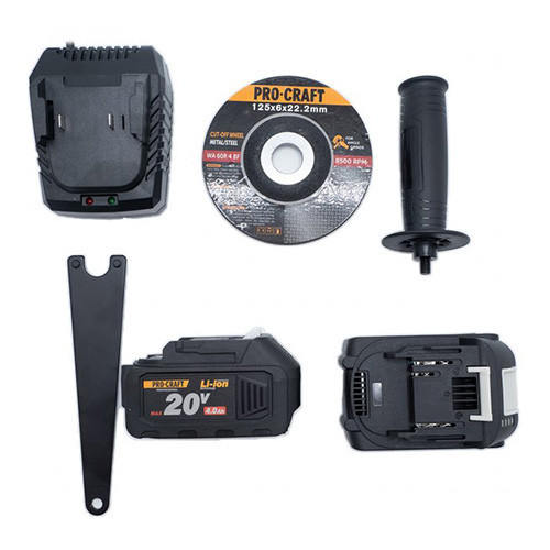 Акумуляторна болгарка Procraft PGA-20 – безщіткова, 125 мм, 20В, 4А·год, 2 АКБ, гарантія 36 міс Львів - фото 9