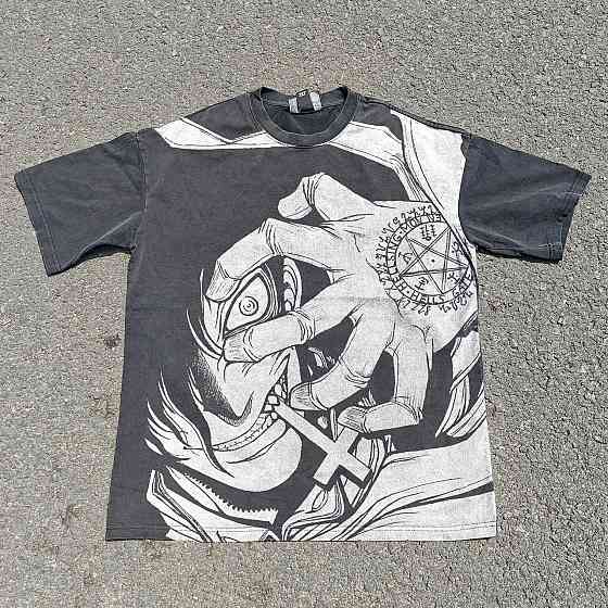 Футболка для хлопчика з принтом аніме Аніме Хеллсінг Ултімате Алукард оверсайз (зріст від 165 до 180) Чорний Дніпро