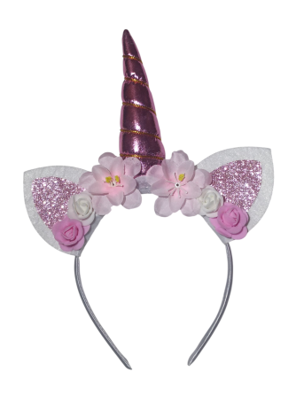 Обруч детский с цветами Единорог 12 см розовый Киев