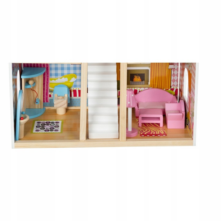 Дерев'яний ляльковий будиночок 3 рівні 5 кімнат з басейном і лампочками Kruzzel (11251) Нововолинськ - фото 8