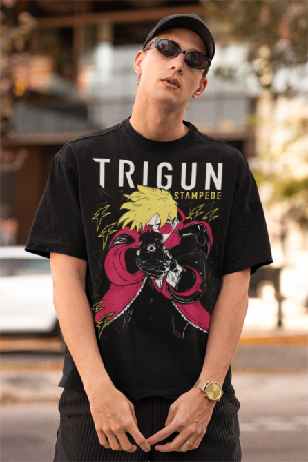 Футболка аниме Васх Стампеде Моон Тригун оверсайз (S/M/L) Черний AnimeJ0245 Днепр - изображение 2