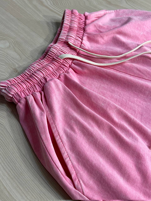 Костюм жіночий De Red 6726 тай-дай футболка з шортами бавовна оверсайз, рожевий, one size Київ - фото 7