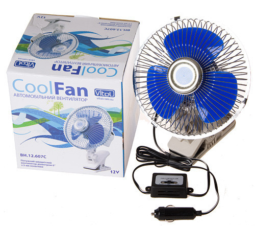 Вентилятор 6&quot; ВН.12.607С 12V 120*/кліпса/2 скор Вінниця - фото 1