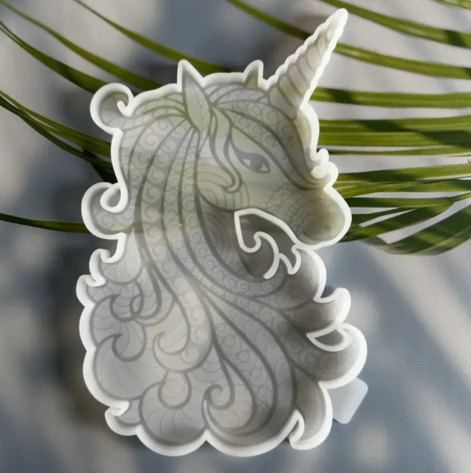 Молд силиконовый Единорог 210 на 130 мм серый Киев - изображение 1