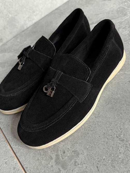 Туфли женские Hengji 336-1 замшевые лоферы с фурнитурой черные, 36, 23,5 см Киев - изображение 8