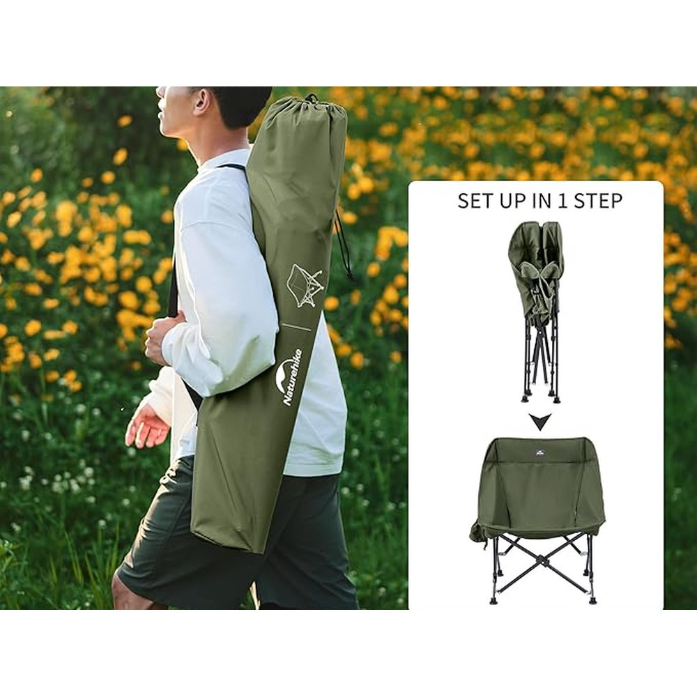 Стул складной Naturehike CNK23JU0001, темно-зеленый Ровно - изображение 2