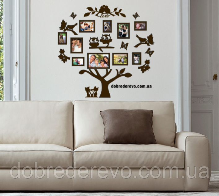 Родовое дерево на 10 фотографий / Родине дерево/ фоторамка / Родовое дерево/ композиция / коллаж / подарок Вижница - изображение 3