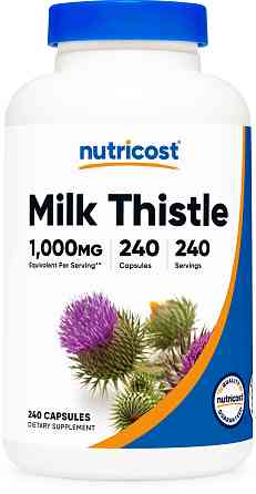 Екстракт плямистої розторопші Nutricost Milk Thistle 1,000 mg 240 Capsules Луцьк