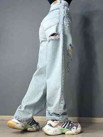 Джинси жіночі Its Basic 2952-1-12 skater jeans широкі рвані блакитні, блакитний, 36, 36, 75 см, 103 см Київ