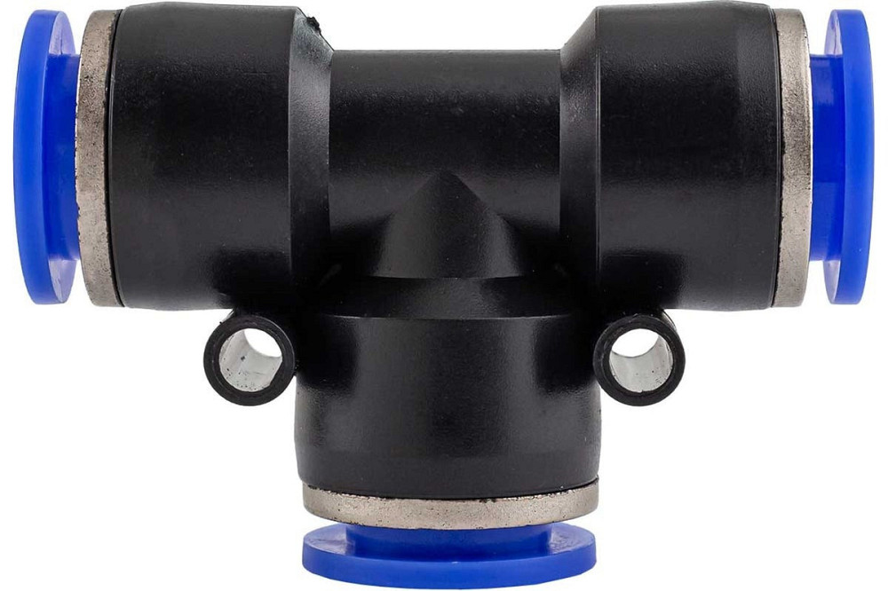 Фітинг цанговий T-подібний для поліуретанових шлангів PU/PR 12мм ROCKFORCE RF-SPE12 Одеса - фото 2