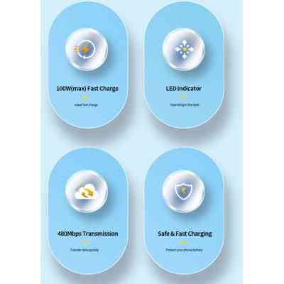 Дата кабель USB-C to USB-C 1.0m 100W black Essager (EXCTT1-CG01) Винница