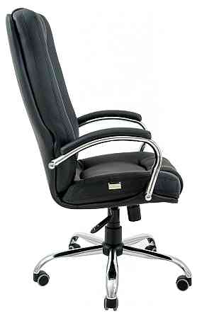 Офісне Крісло Керівника Richman Alberto Шкіра Lux Хром М2 AnyFix Підлокітник Труба Чорний Дніпро