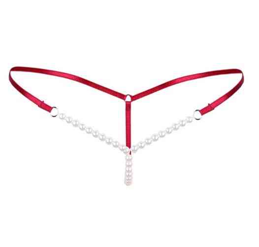 Стрінги з перлами універсальний червоний Київ