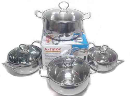 Набір з 4 каструль з кришками A-plus 2061 Винница