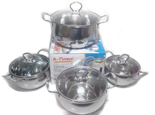 Набір з 4 каструль з кришками A-plus 2061 Винница - изображение 2