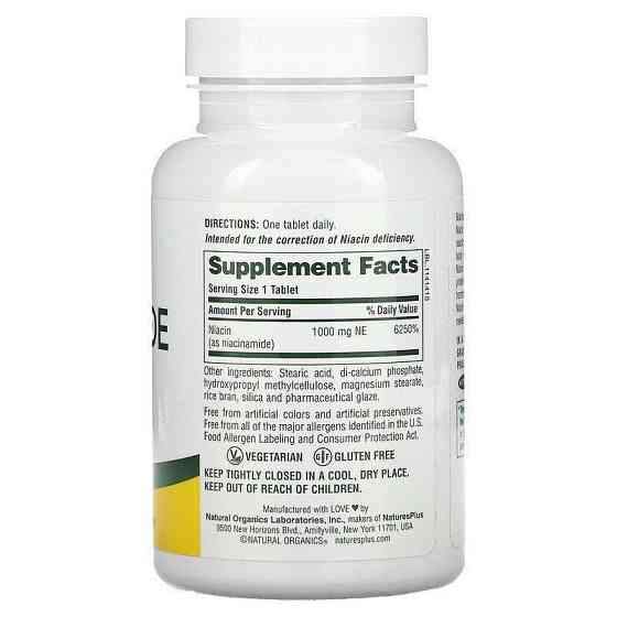 Ніацинамід Nature's Plus Niacinamide 1000 мг 90 капс Київ