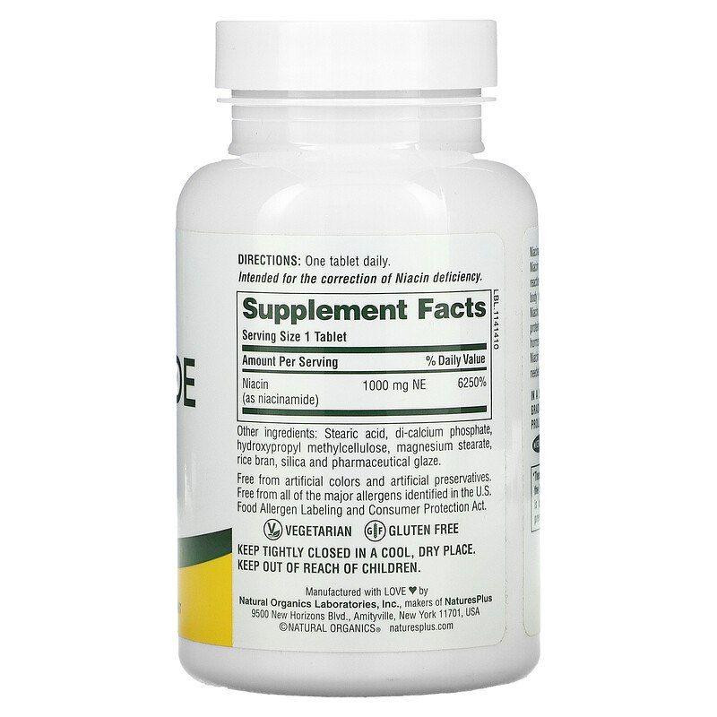 Ниацинамид Nature's Plus Niacinamide 1000 мг 90 капс Киев - изображение 2