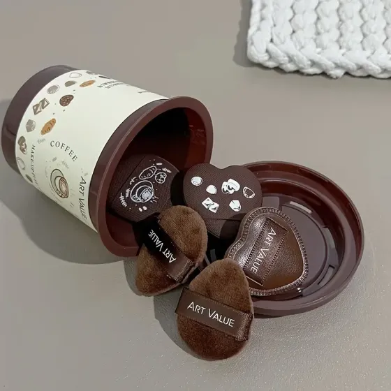 Набор мини-губок для макияжа в упаковке-кофейной чашке – 5 шт Киев