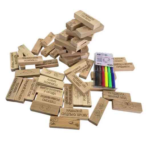 Дженга англійською 60 брусків +фломастери Київ