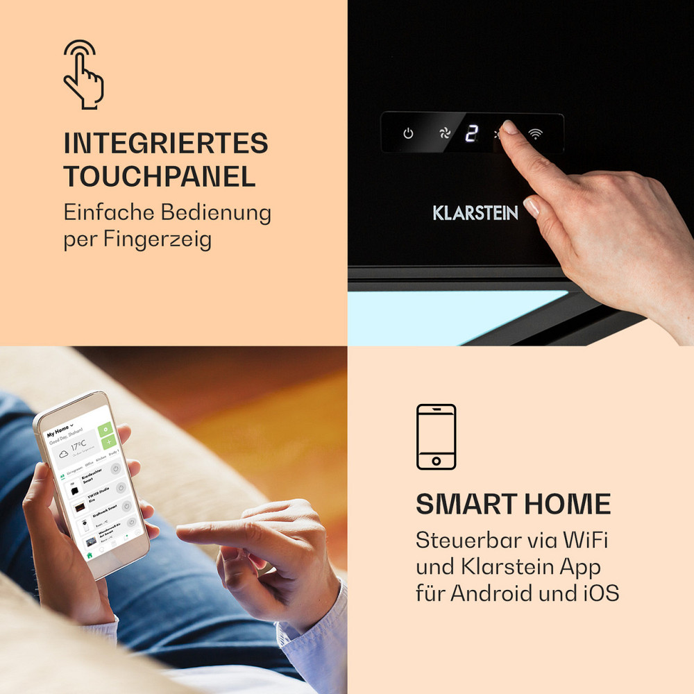 Люстра Розумна острівна витяжка 595 м3/год Керування через застосунок Світлодіодна панель Чорний (Німеччина, Рівне - фото 3