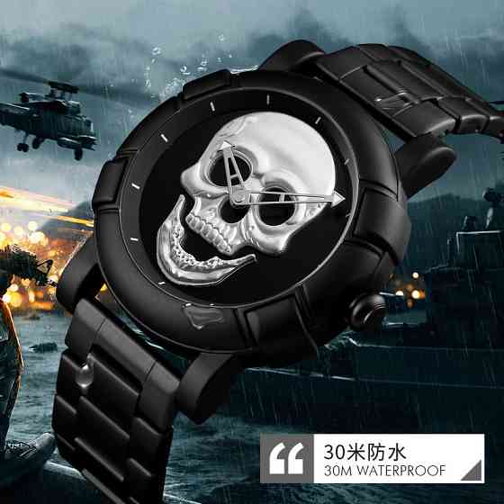 Оригинальные часы Skmei Skull 9178 Black-Silver Киев