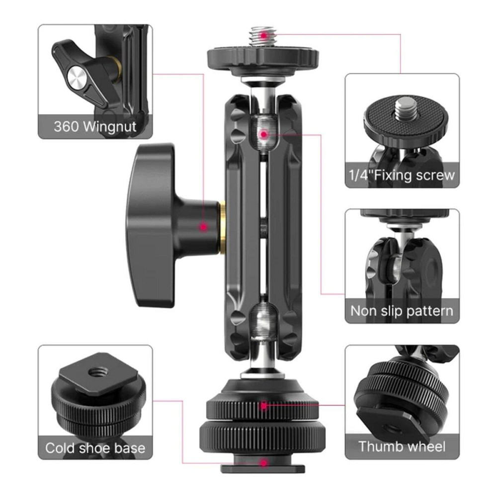 Шарнірне кріплення Ulanzi R098 Double Ball Heads with Code Shoe Mount UV-2954 Одеса - фото 5