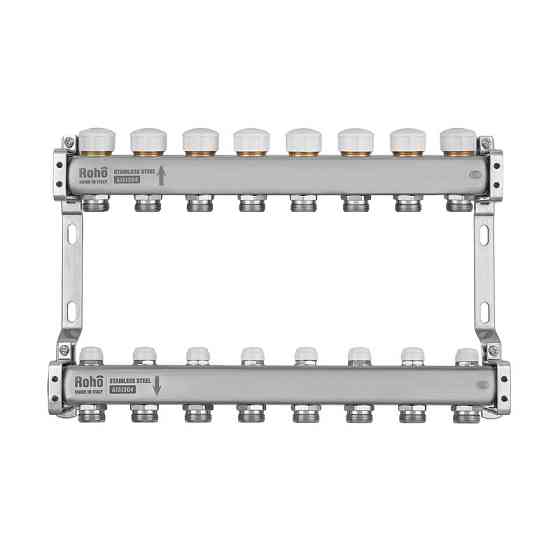 Колектор з термостатичними та запірними клапанами Roho R805-08M - 1"х 8 вих. (RO1039) Київ