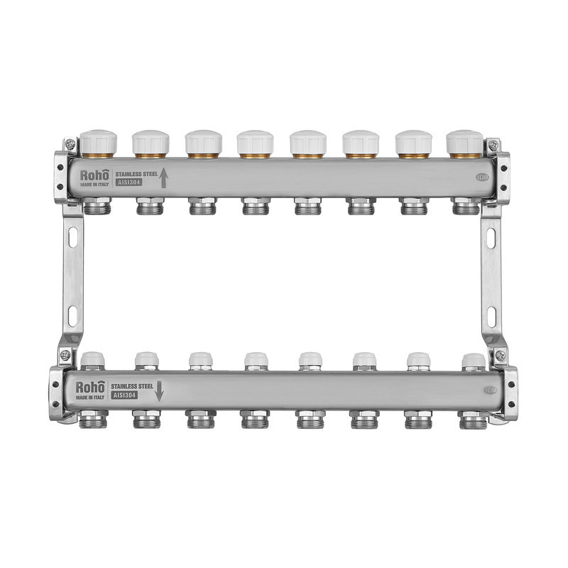 Колектор з термостатичними та запірними клапанами Roho R805-08M - 1"х 8 вих. (RO1039) Київ - фото 3