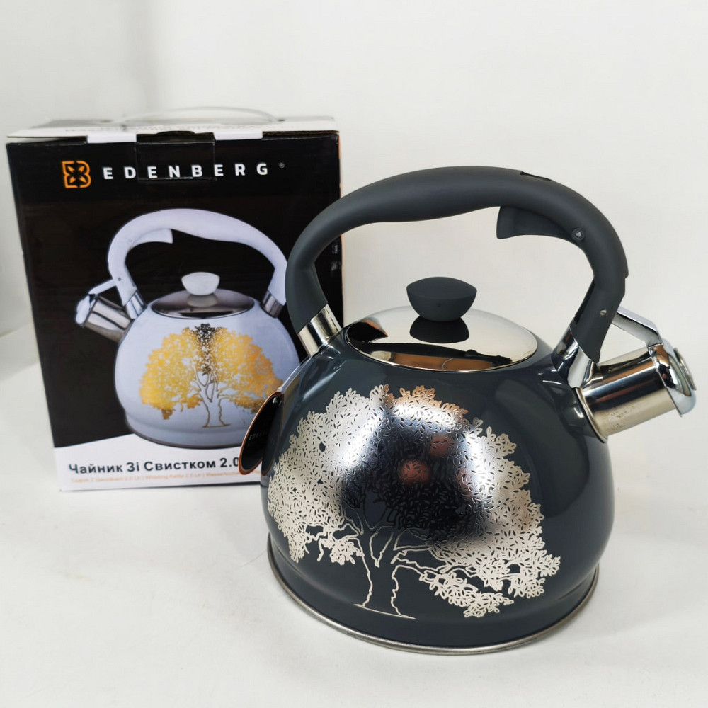 Современный чайник со свистком Edenberg, Чайник для плиты с громким свистком Кухонный газовый DE-47 Львов - изображение 3