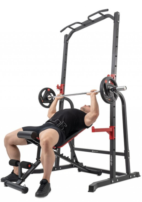 Силова фітнес-станція HS-1014K підлогові турнік і бруси для дому з тримачем для штанги багатофункціональна для всіх типів м'язів Київ - фото 5