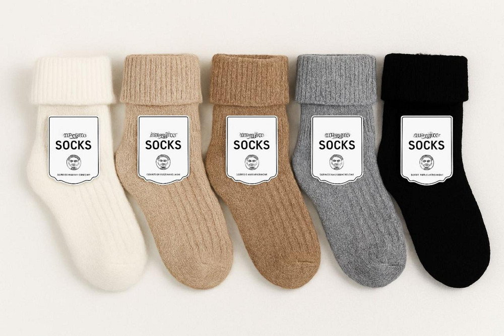 Шерстяные женские носки с отворотом КОРОНА. Набор из 5 шт. Корона Ангора. Размер 36-41 Киев - изображение 1