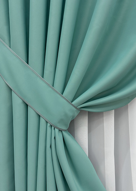 Комплект готових штор VR-Textil Блекаут Midnight № 1229ш Бірюзовий 100х270 см 2 шт (31-0028) Київ - фото 5