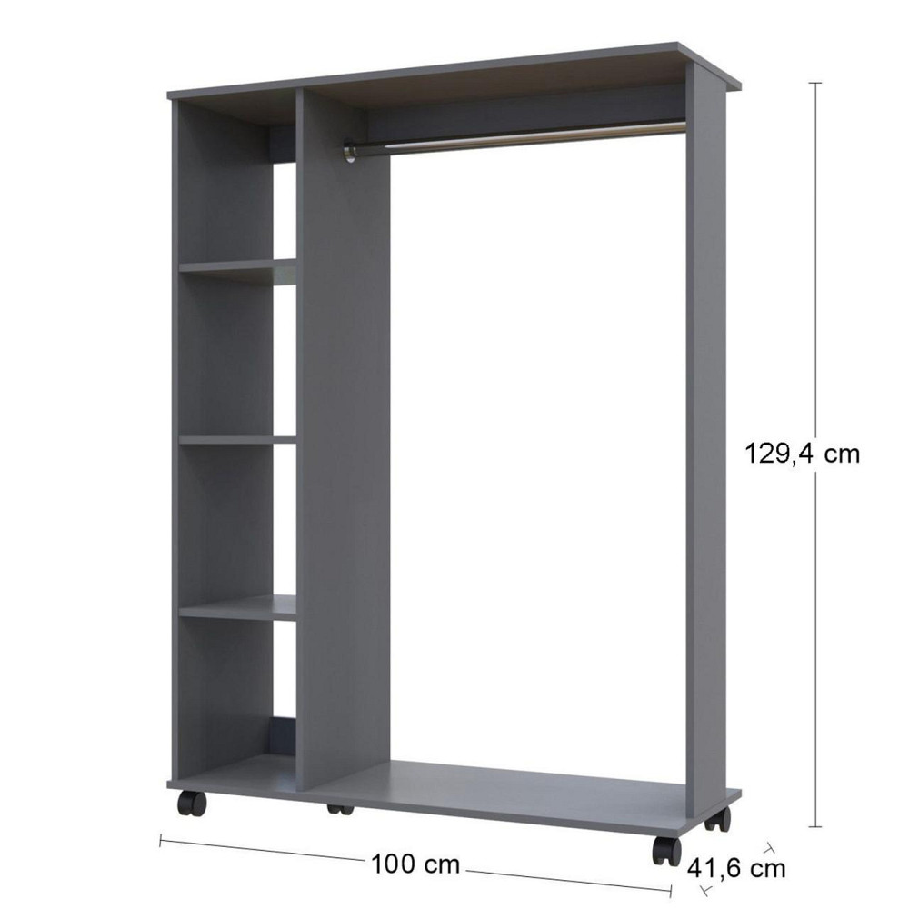 Гардеробная стойка Doros Д1 100х41,6х129,4 см Графит (DRS-011416) Львов - изображение 3