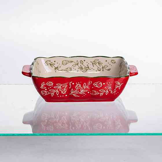 Yiwu Форма для запікання Vintage 20×16.5×4 (см) квадратна з ручками Червона HM04-13 Коломия