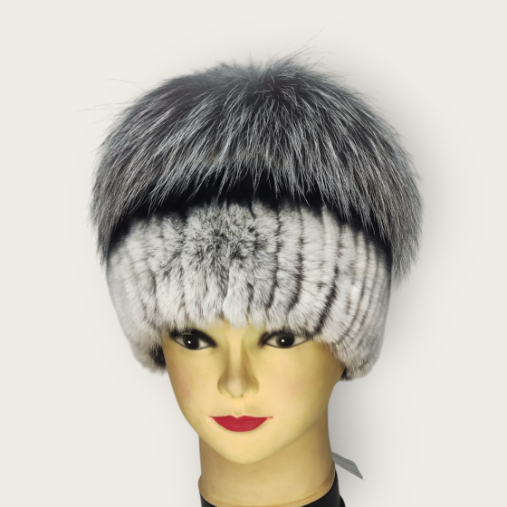 Шапка хутряна жіноча кубанка шиншилова Надін Сірий Харків