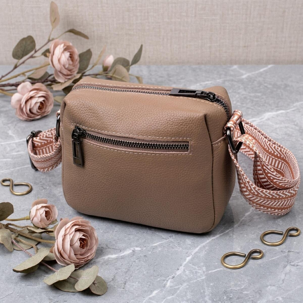 Небольшая сумка на одно отделение для стильных женщин из натуральной кожи Vintage 22604 Бежевая Киев - изображение 14