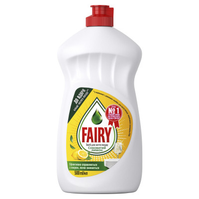 Средство для ручного мытья посуды Fairy Лимон 500 мл (5413149313842) Винница - изображение 1